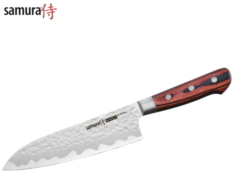 Samura Santoku peilis 18 cm Samura Kaiju Plienas AUS-8, raudonmedžio rankena