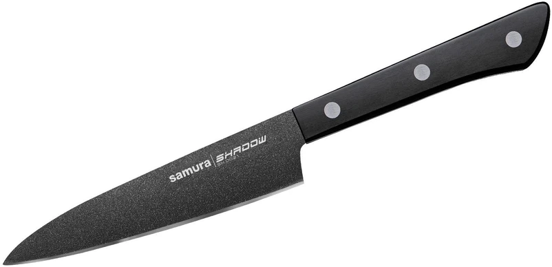 Samura SHADOW Universalus peilis su juoda nepridegančia danga 4,7"/120mm iš AUS 8 Japoniško plieno 59 HRC