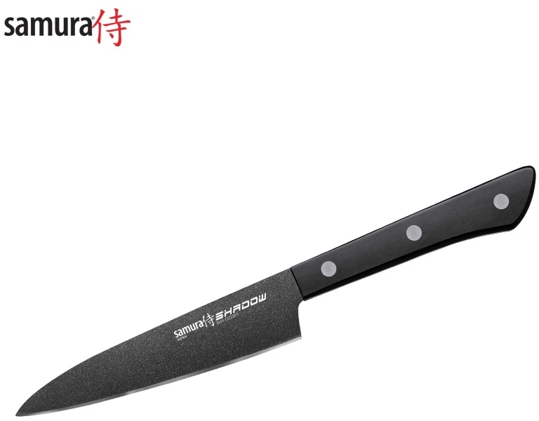 Samura SHADOW Universalus peilis su juoda nepridegančia danga 4,7"/120mm iš AUS 8 Japoniško plieno 59 HRC