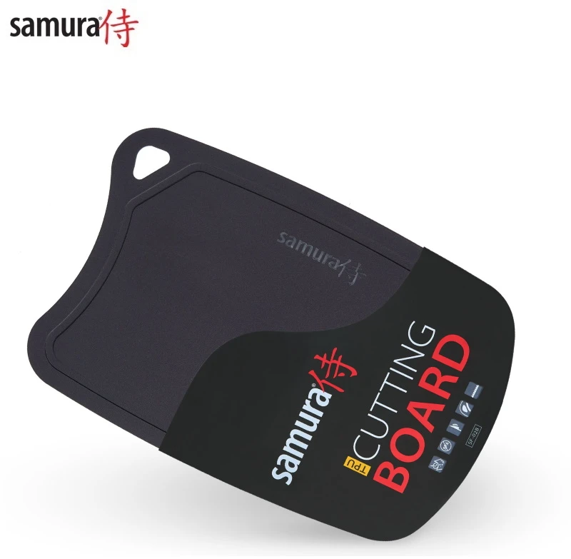 Samura SF-02GR Fusion termoplastinė antibakterinė virtuvės pjaustymo plokštė (394 x 253 x 3 mm) juoda