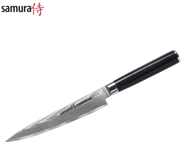 Samura DAMASCUS Universalus virtuvinis peilis 150 mm iš AUS 10 Damasko plieno 61 HRC (67 sluoksniai)
