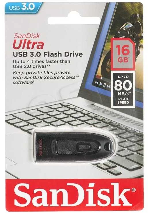 USB laikmena Sandisk Flash Drive Ultra, 16 GB, USB 3.0