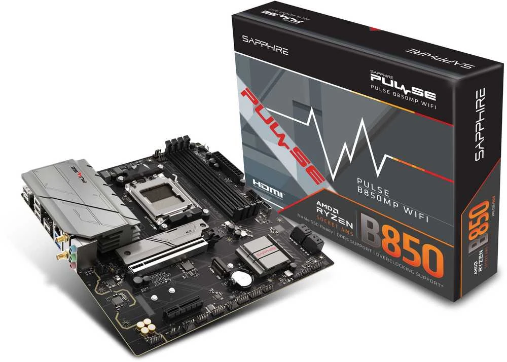 Sapphire PULSE B850M WIFI AMD B850 Socket AM5 micro ATX pagrindinė plokštė