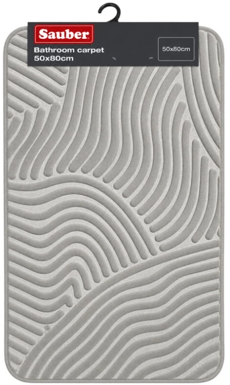Sauber Vannas istabas paklājs 50x80cm gaiši pelēks/sudrabains
