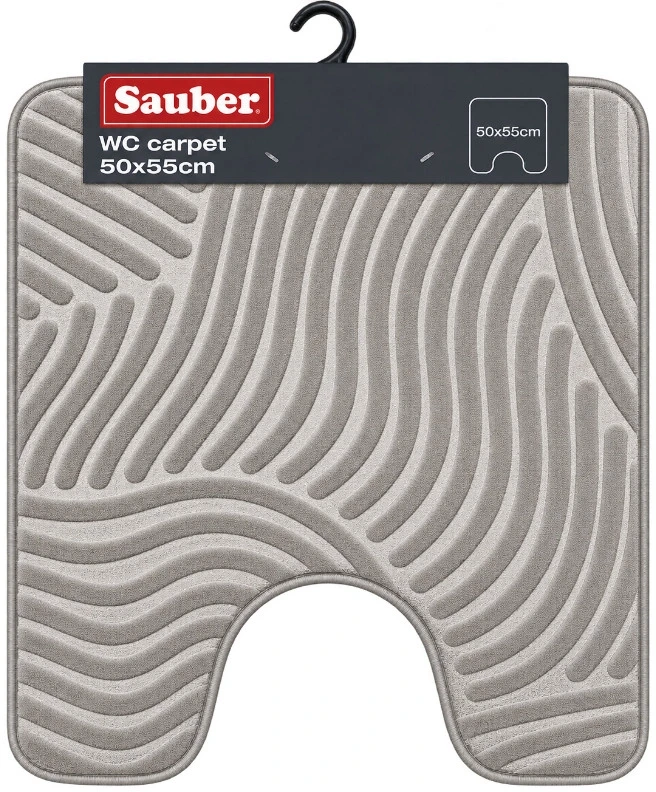 Sauber WC paklājs 50x55cm gaiši pelēks/sudrabains