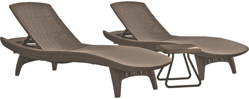 Keter Šezlongų rinkinys 2 dalys + staliukas Pacific beige