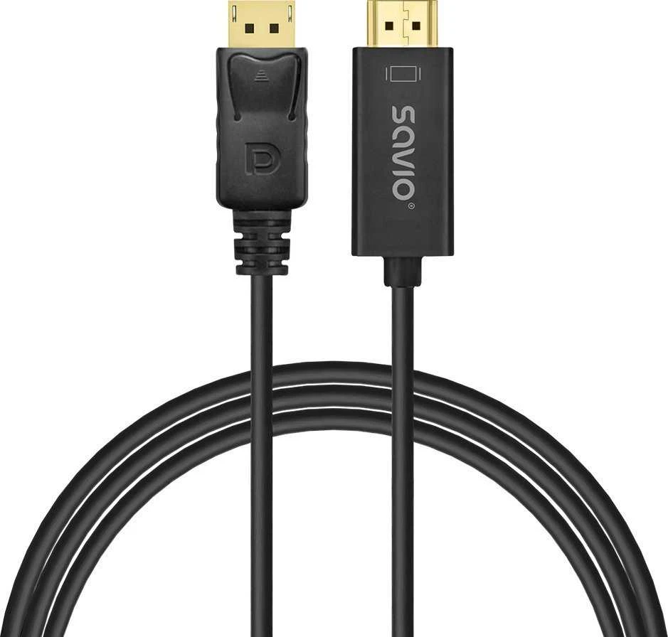 Savio DisplayPort į HDMI laidas, 1.5m jungtys