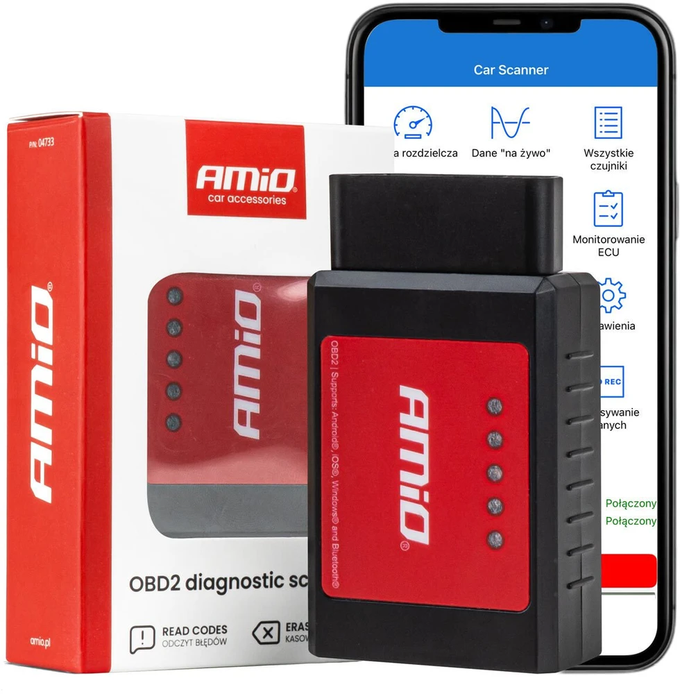 OBD2 BT XL diagnostikos skaitytuvas (Bluetooth) AMIO-04733