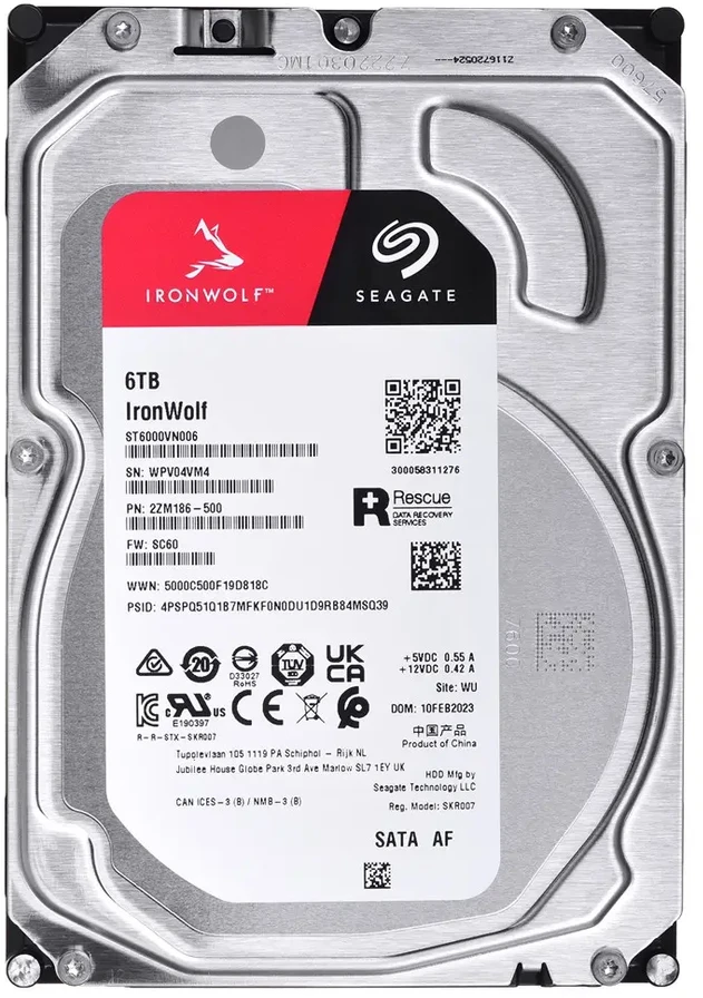 Seagate IRONWOLF 6TB NAS 3.5IN 6GB/S