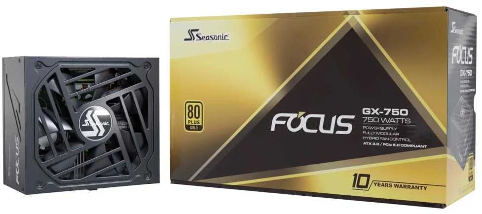 Seasonic Focus GX 80 PLUS Gold PSU, modular – 750 Watt, juodos spalvos