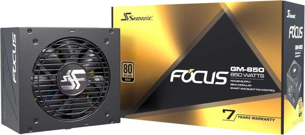Seasonic G12 GM 80 PLUS Gold PSU, halbmodular – 850 Watt, juodos spalvos
