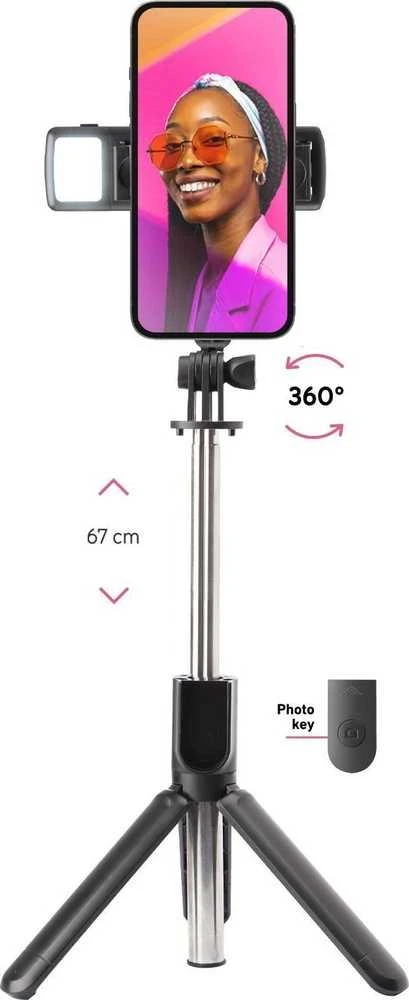 Asmenukių lazda SBS Mobile SBS belaidis trikojis su LED, juoda
