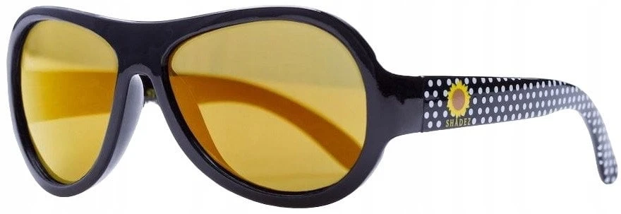 Shadez SHADEZ Designer Polka Sunflower Juodos spalvos Junior vaikiški akiniai nuo saulės 3-7 metai SHZ 49