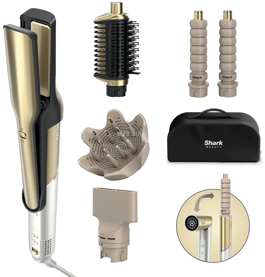 6-in-1 plaukų džiovintuvas and curling iron HD6052SEU Shark Glam