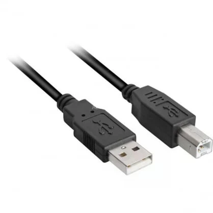 Sharkoon USB 2.0 Kabelis, USB-A Stecker > USB-B Stecker (juodas, 5,0 Meter)