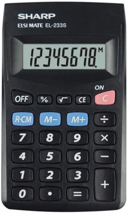 Sharp EL-233S skaičiuotuvas Kišenė Pagrindinis skaičiuotuvas Juoda