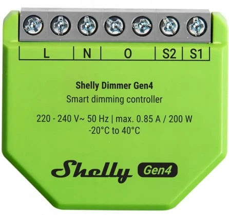 Shelly Dimmer GEN4 Išmanusis 1 kanalo Wi-Fi, Zigbee dimeris
