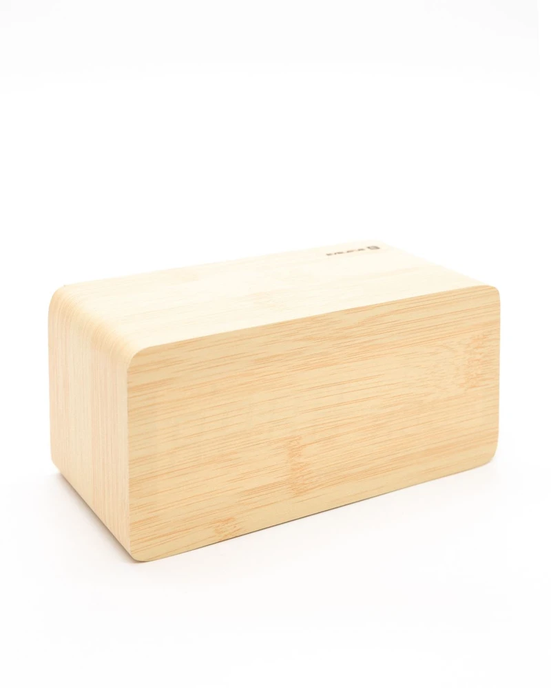 Evelatus EMC01 Digitāls Koka kubs Pulkstenis Modinātājs uzrāda mitrumu temperatūru + USB lādētājs Dzeltens