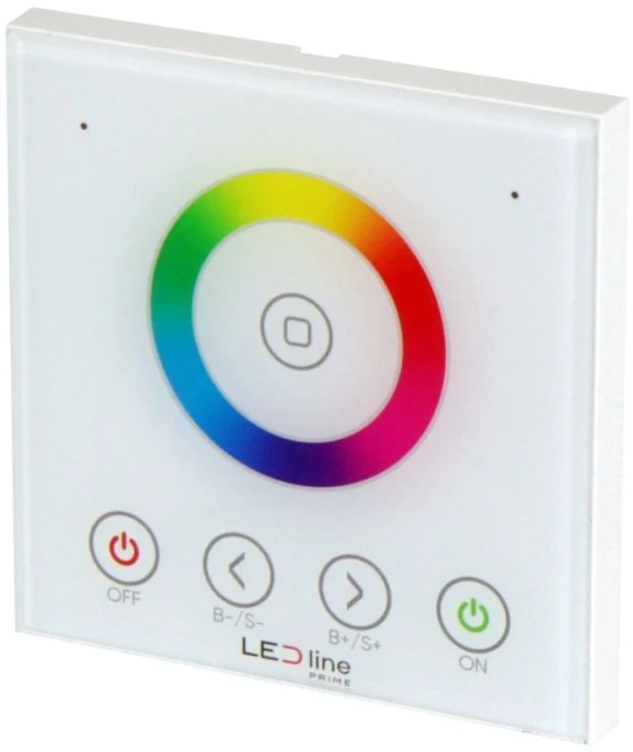 LED valdiklio pultas, montuojamas sienoje, su spalvų ratu, RGB, RF 2,4GHz, TUYA, VARIANTE, LED line PRIME