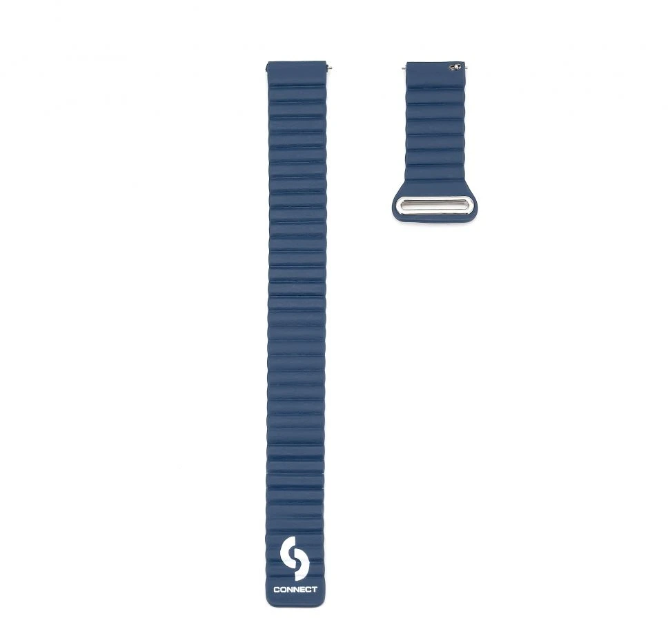 Araree Connect hibrīda ādas-silikona magnētiskā cilpa siksna 20mm (M/L 130mm) pusnakts zila