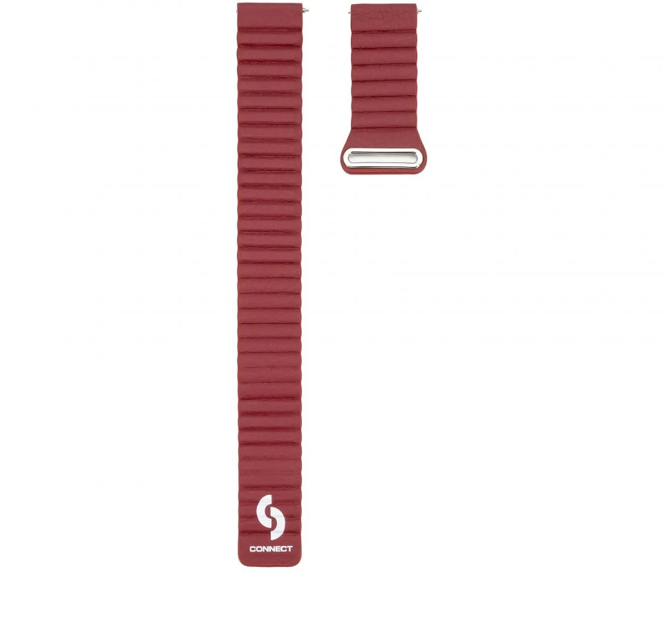 Araree Connect hibrīda ādas-silīcija magnētiska cilpa siksna 20mm (M/L 130mm) Vīna raudona
