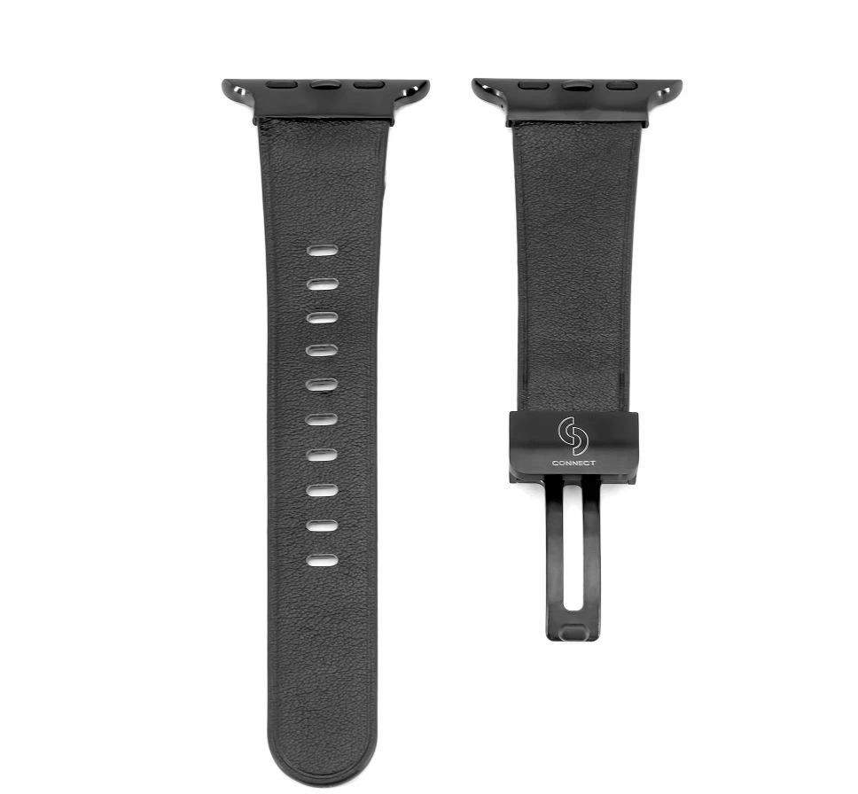 Riduria Siksniņa Connect laikrodis 38/40/41 mm odinis laikrodžio dirželis su viena kilpa ir sagtimi Juodas CONAPP38SlSB