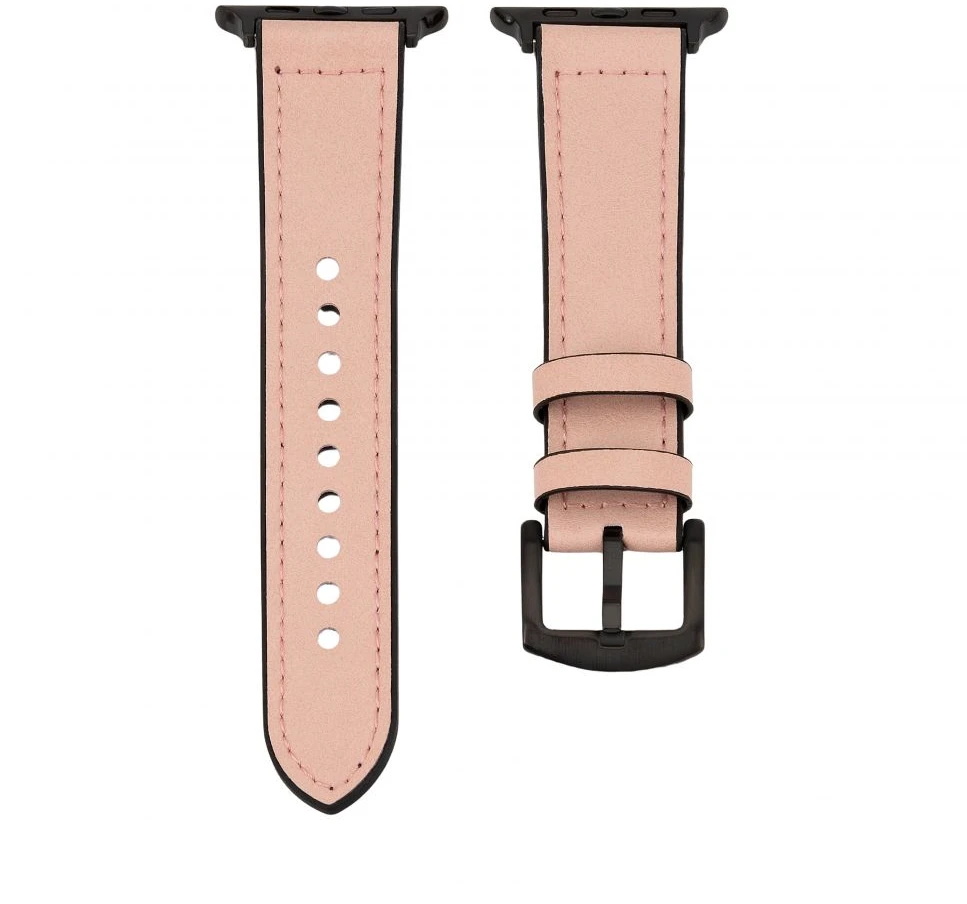 „Decoded“ išmaniojo laikrodžio priedai „Siksniņa Connect Watch 42/44/45 mm“ silikoninis dirželis su odiniu dirželiu (132 mm M/L) Rožinė smėlio spalvos (modelis: CONAPP42SPLP)