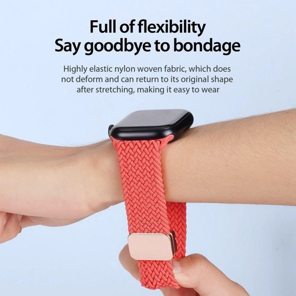 Dux Ducis apyrankė MIXTURE PRO stretchable braided skirta Apple Watch 38 / 40 / 41 mm guava