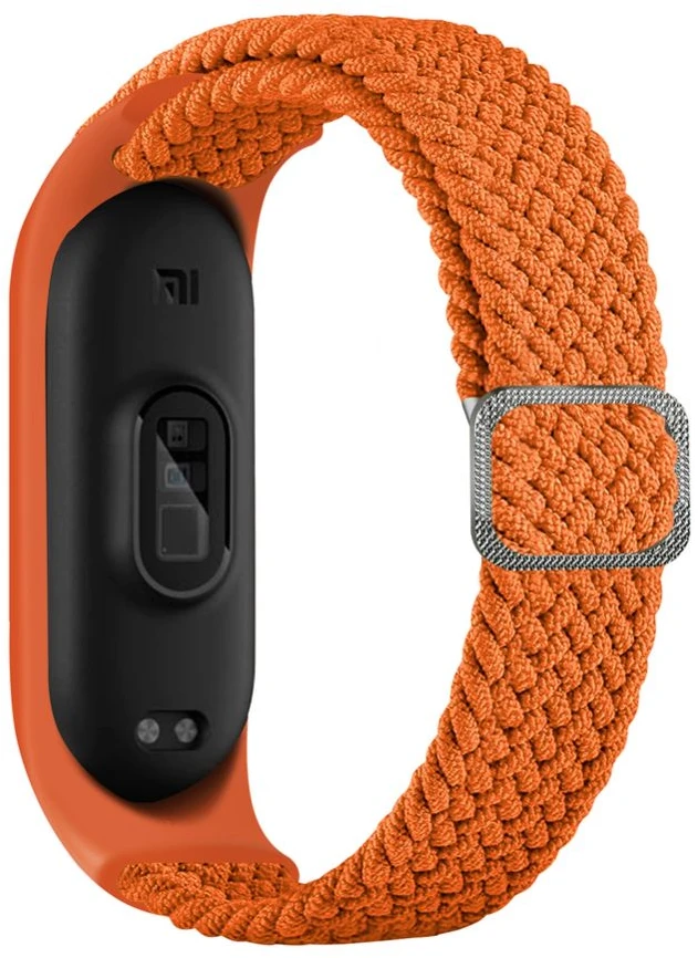 Išmaniosios apyrankės Xiaomi Mi 3/4/5/6 pinto audinio dirželis, Oranžinės spalvos