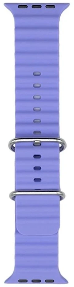 iWear S1 rievėtas minkštas silikoninis 20 mm dirželis, skirtas Apple Watch 49 mm / 45 mm / 44 mm / 42 mm alyvinė