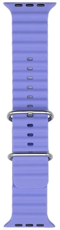 iWear S1 rievėtas minkštas silikoninis 20 mm dirželis, skirtas Apple Watch 49 mm / 45 mm / 44 mm / 42 mm alyvinė