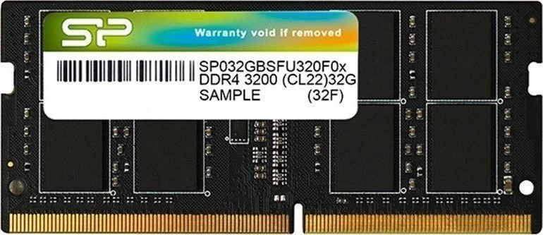 Nešiojamo kompiuterio atmintis SILIKONIO MAITINIMO KOMPIUTERIS & COMMUNICAT SILICON POWER DDR4 8GB 3200MHz CL22 SODIMM