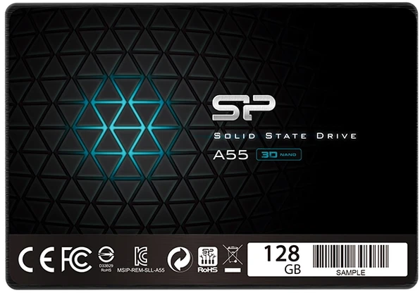 Silicon Power | A55 | 128 GB | SSD form factor 2.5" | Solid-state drive sąsaja SATA | Skaitymo greitis 550 MB/s | Rašymo greitis 420 MB/s