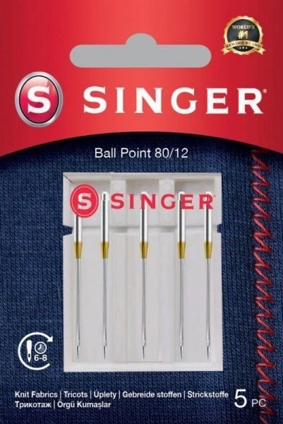 Singer Dainininkas | Rutulinė adata 80/12 5PK megztiems audiniams