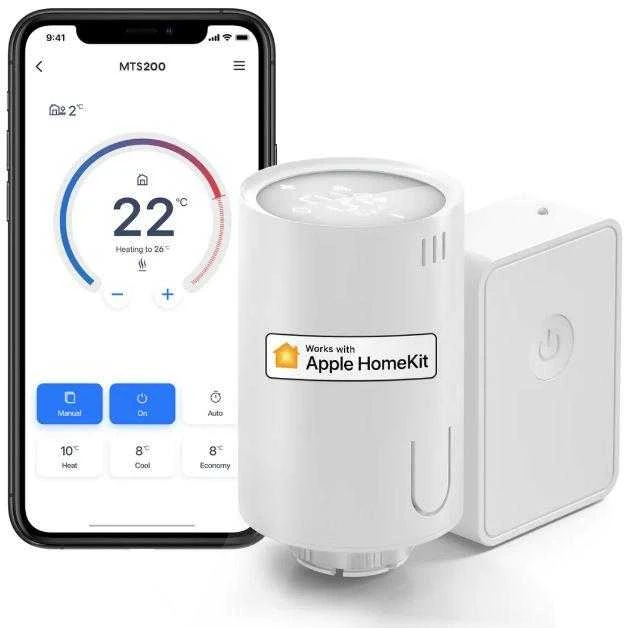 Meross MTS150H išmanusis radiatoriaus termostatas su centrale, valdomas su Apple Homekit