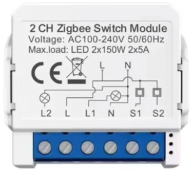 Išmanusis jungiklio modulis ZigBee Avatto ZWSM16-W2 TUYA