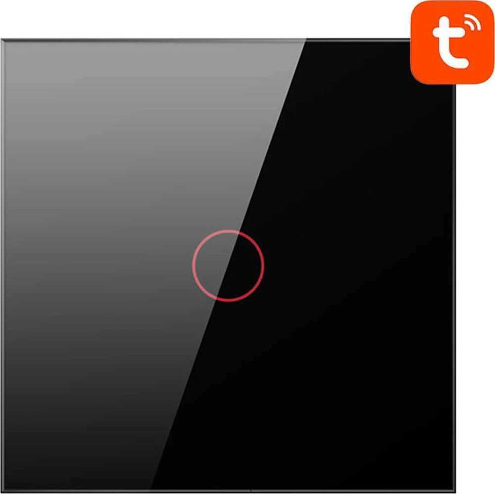 Išmanusis šviesos jungiklis WiFi Avatto TS02-EU-B1 1 Way TUYA (juoda)