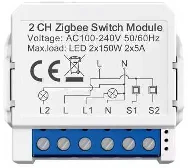 Išmanusis jungiklio modulis ZigBee Avatto ZWSM16-W2 TUYA