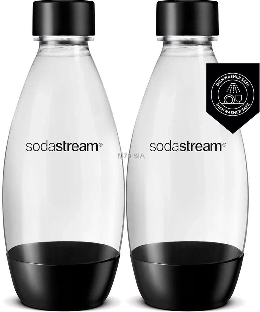 Buteliukai SodaStream DWS Fuse, juodos spalvos, 2 x 0,5 l