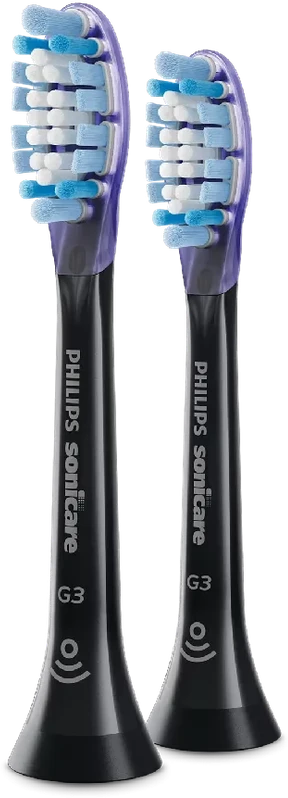 2 dalių šepetėlių galvučių pakuotė Philips Sonicare Premium Gum Care HX9052/88, juodos spalvos