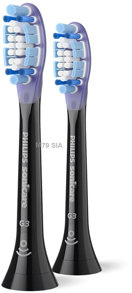 2 dalių šepetėlių galvučių pakuotė Philips Sonicare Premium Gum Care HX9052/88, juodos spalvos