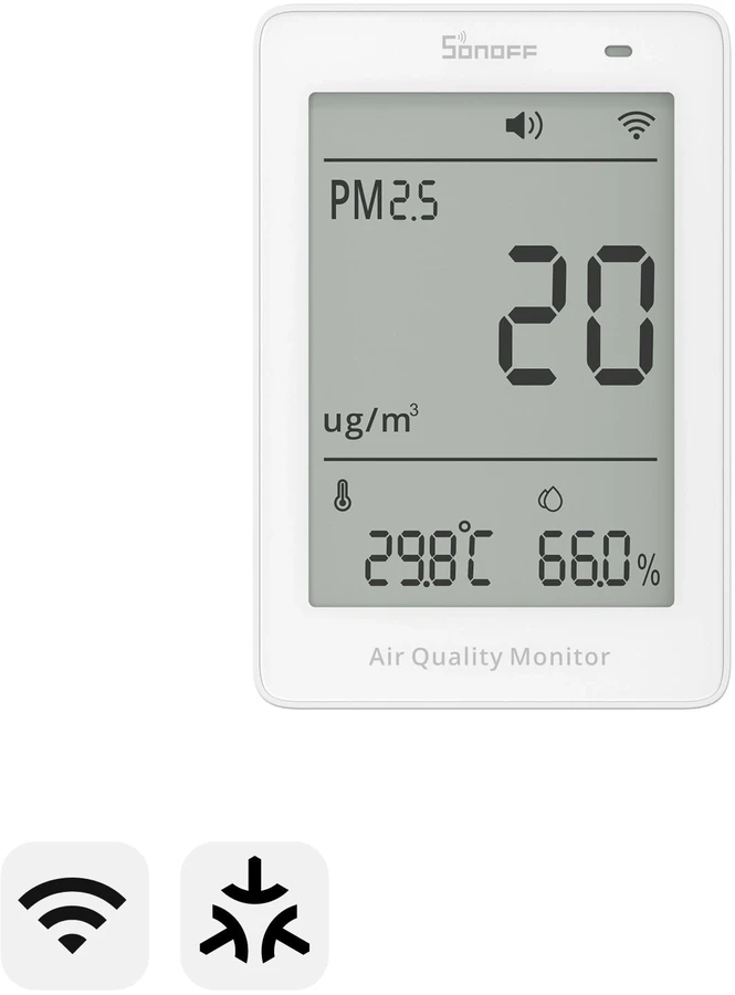 Drėkintuvas Sonoff AirGuard PM2.5 Wi-Fi oro kokybės sensorius, palaiko Matter