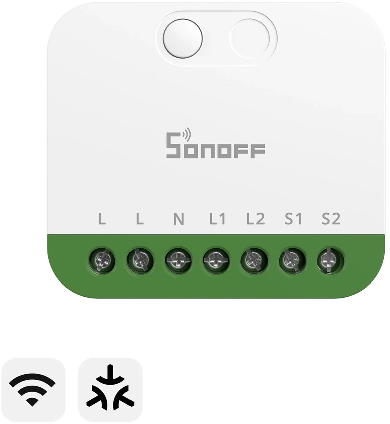 Sonoff Mini Duo 2 kanalų Wifi išmanioji relė, Matter