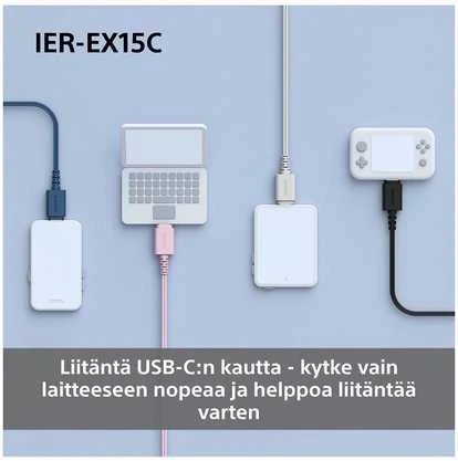 Sony Earbuds | IER‑EX15C | su laidu | į ausis įkišamos | Mikrofonas | Baltas