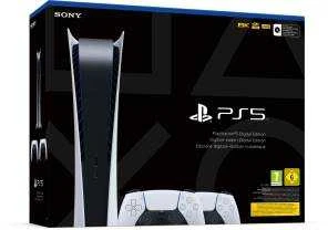 SONY PS5 Digital Edition 825GB console + 2 DS5 controllers