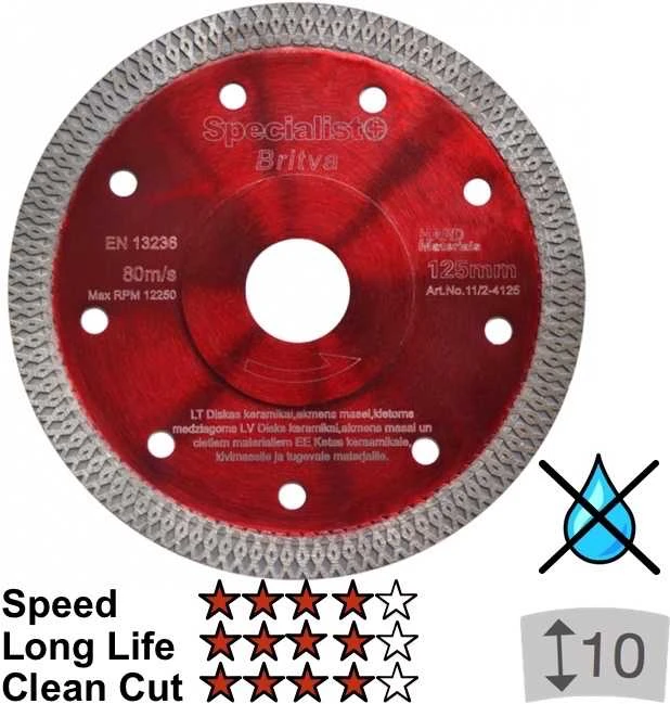 Grąžtas SPECIALIST Deimantinis diskas, 125 mm x 22 mm x 1.3 mm