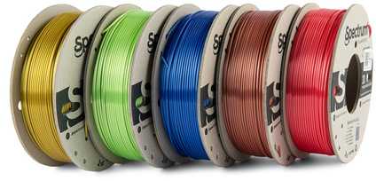 Spectrum Filament PLA Silk 5x250g, mišinys, Glorious Gold, Spicy Copper, Apple Žalias, Ruby Raudona, Indigo Mėlyna