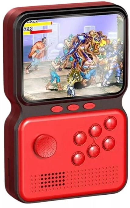 Plaion GameBox M3 16bit Pārnēsājamā Retro Spēļu konsole ar 900 spēlēm 3'' HD LCD / TV RCA kabelis Sarkans