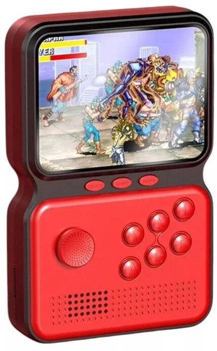 Plaion GameBox M3 16bit Pārnēsājamā Retro Spēļu konsole ar 900 spēlēm 3'' HD LCD / TV RCA kabelis Sarkans