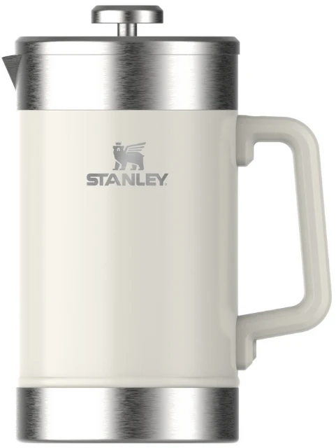 Virdulys Stanley The Stay-Hot French Press 1.4L coffee thermos in glossy cream color